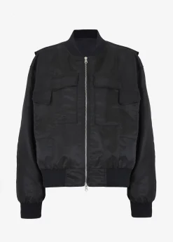 The Frankie Shop Onyx Bomber Jacket Black Outlet