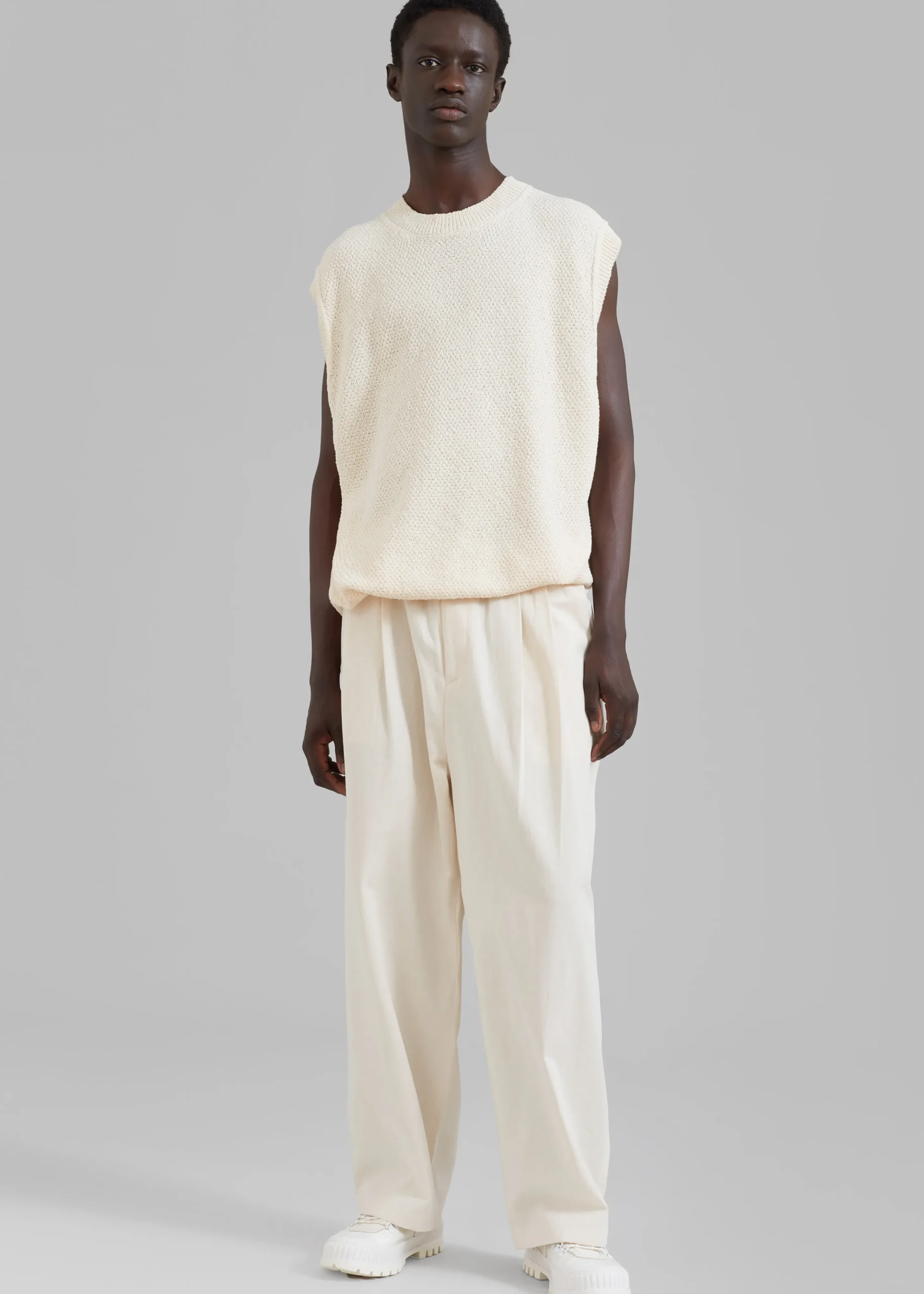 The Frankie Shop Oslo Knit Vest Cream New