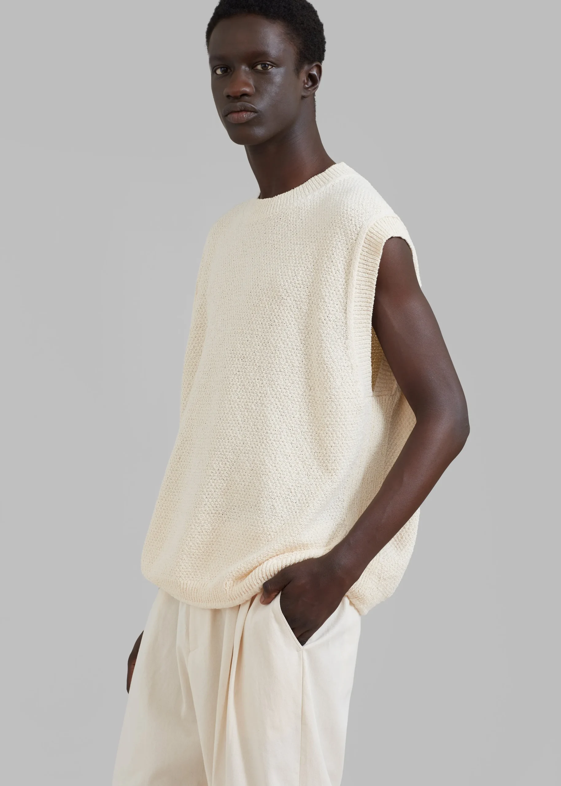 The Frankie Shop Oslo Knit Vest Cream New