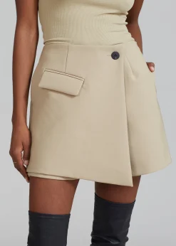 The Frankie Shop Paige Wrap Skort Beige Hot