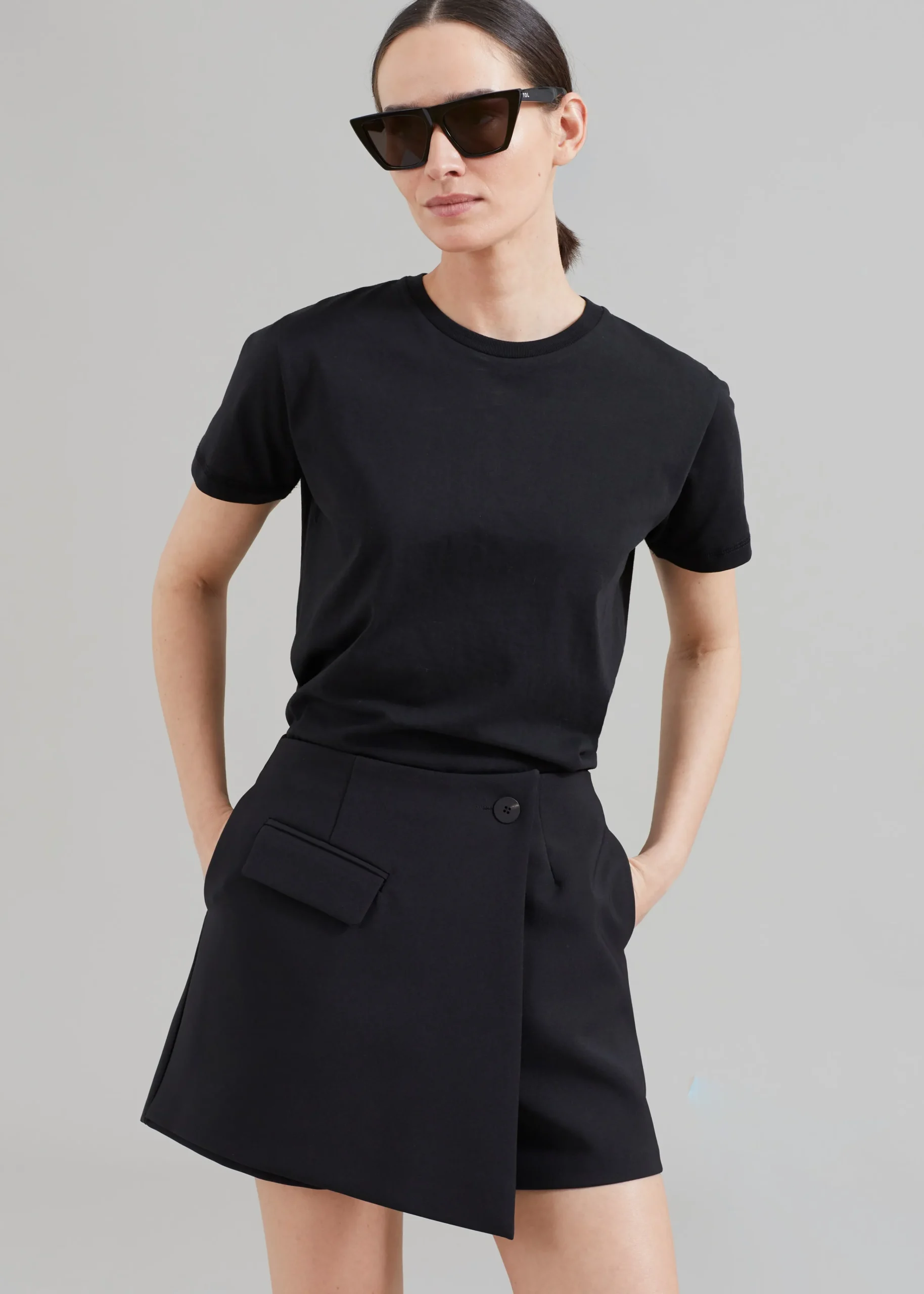 The Frankie Shop Paige Wrap Skort Black