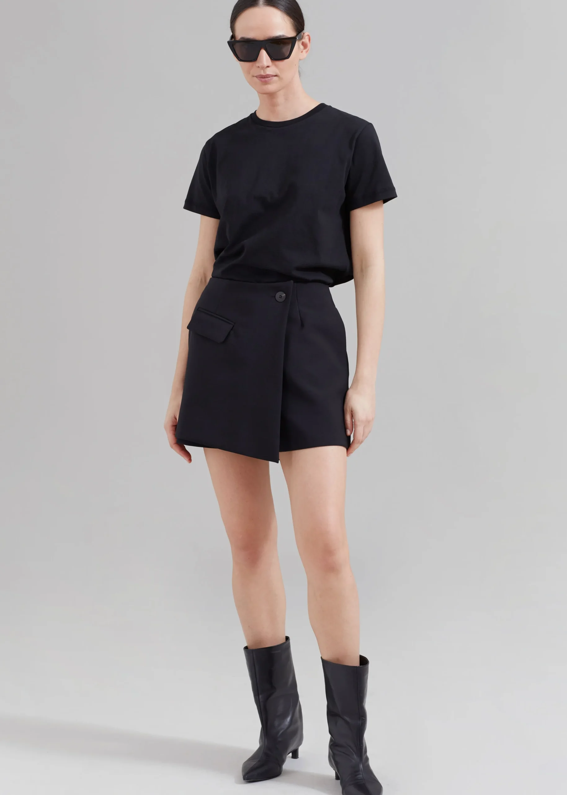 The Frankie Shop Paige Wrap Skort Black