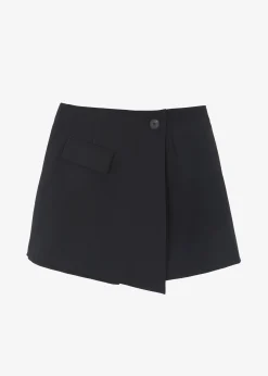 The Frankie Shop Paige Wrap Skort Black