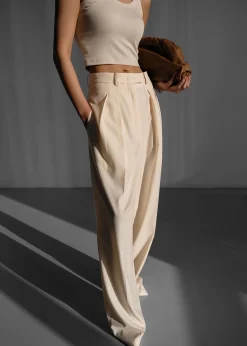 The Frankie Shop Pamela Trousers Cornsilk New