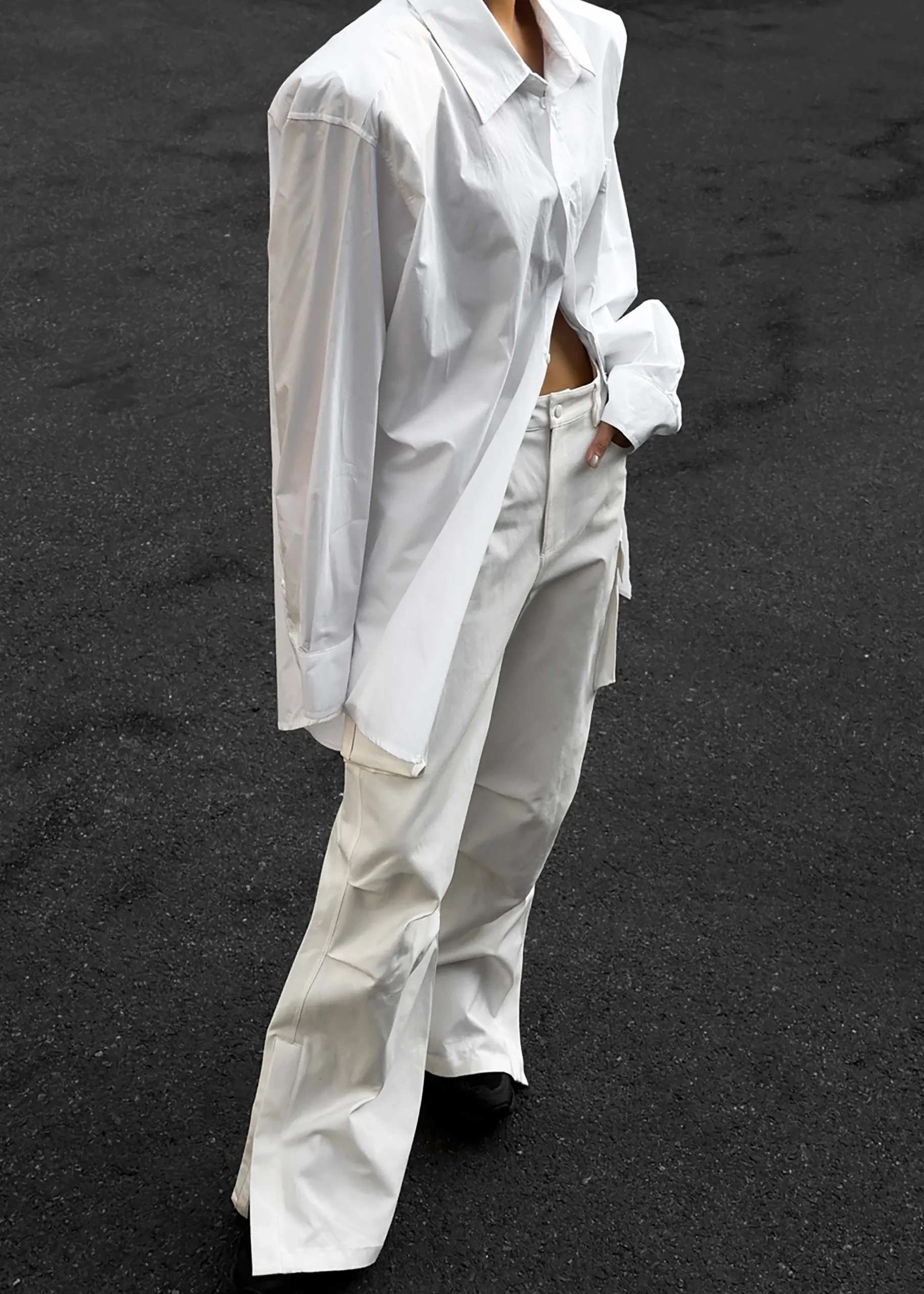 The Frankie Shop Panama Oversized Shirt White Hot