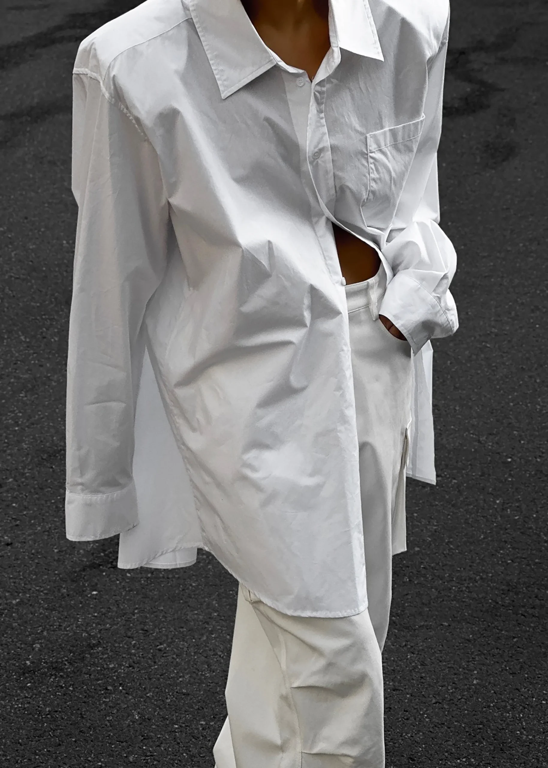 The Frankie Shop Panama Oversized Shirt White Hot