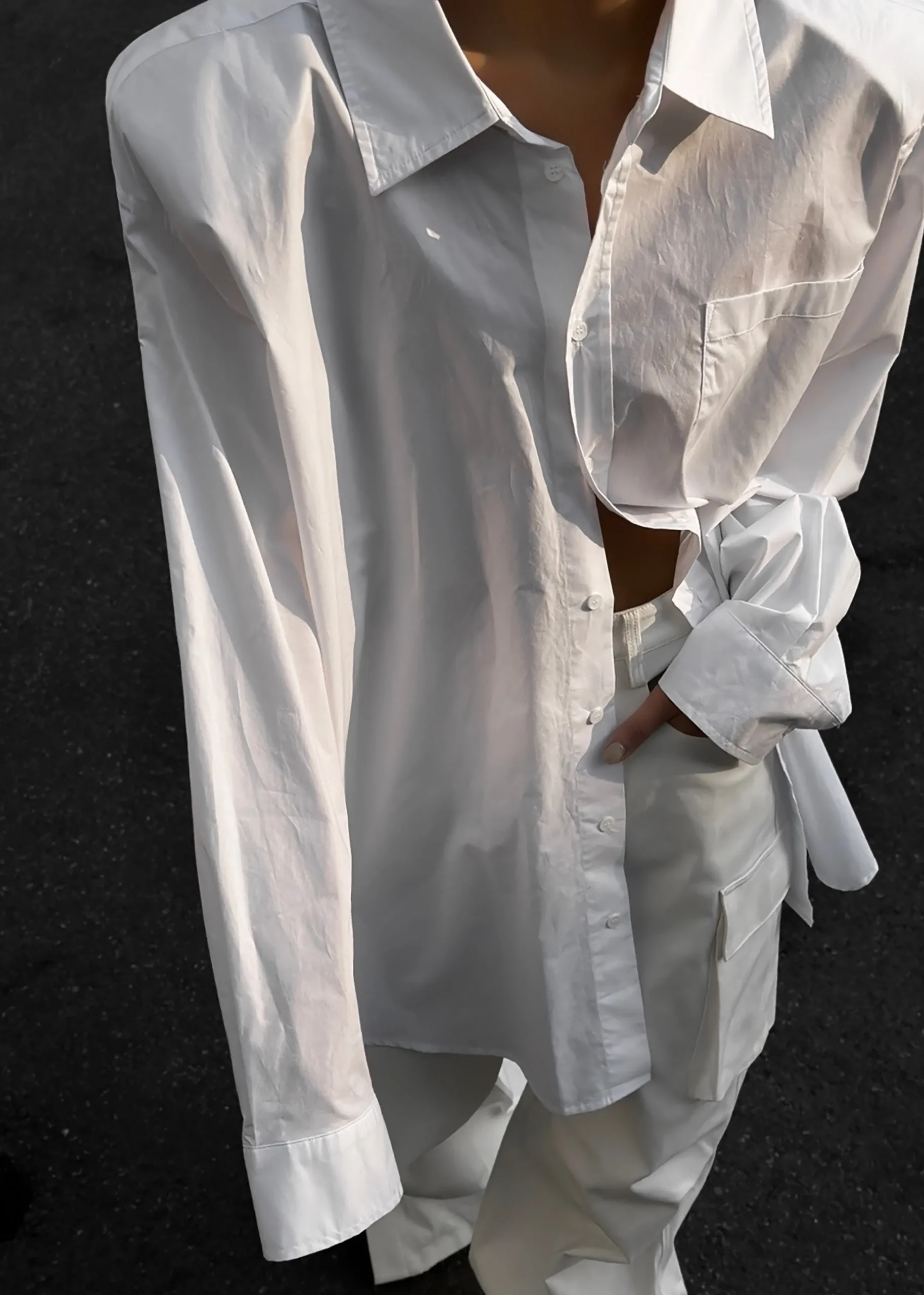 The Frankie Shop Panama Oversized Shirt White Hot