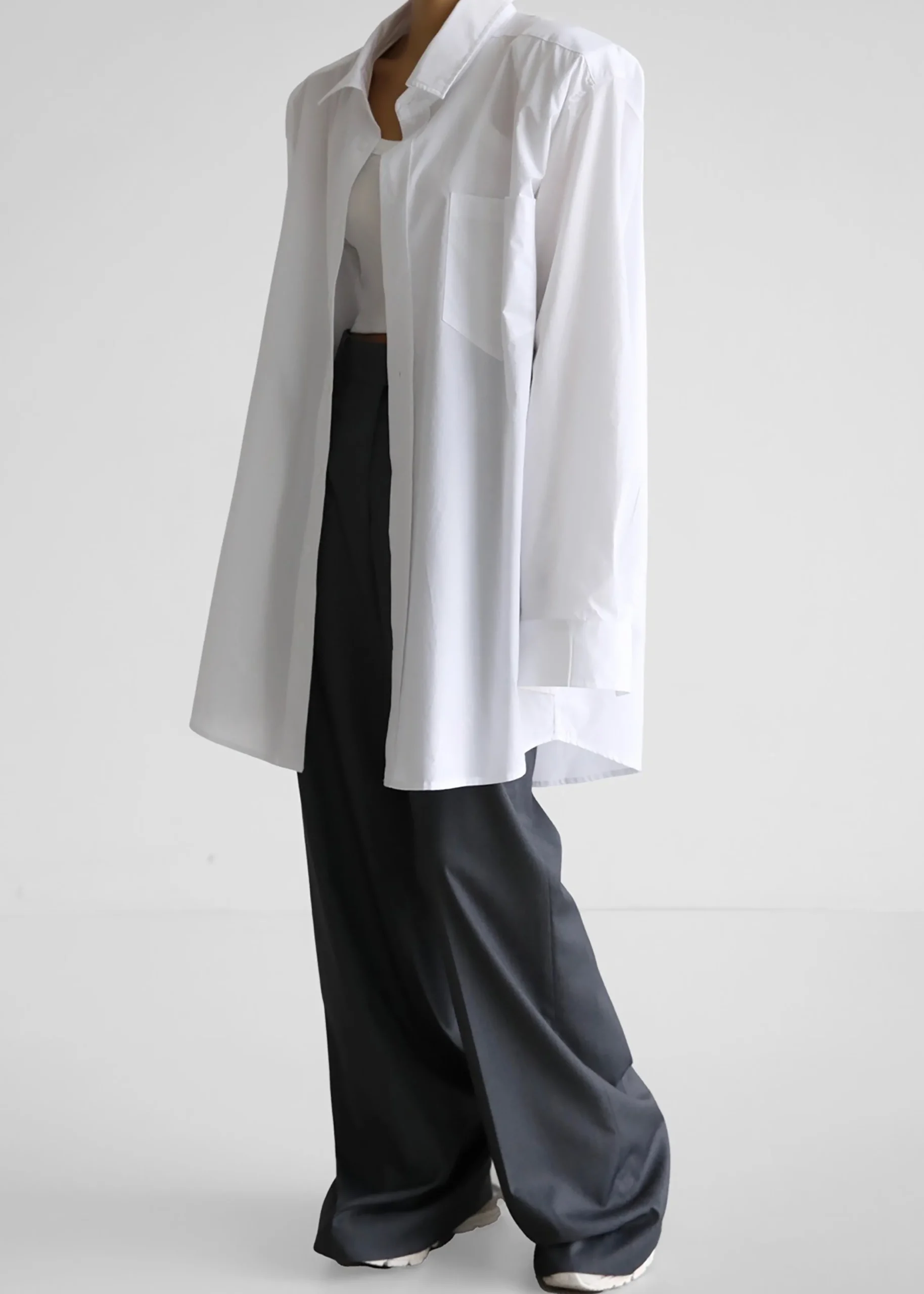 The Frankie Shop Panama Oversized Shirt White Hot