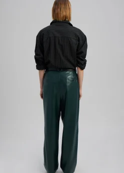 The Frankie Shop Pernille Faux Leather Pants Bottle Green Best