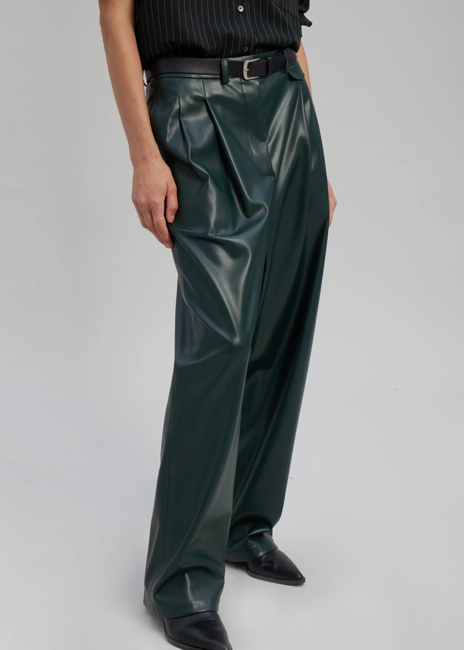 The Frankie Shop Pernille Faux Leather Pants Bottle Green Best