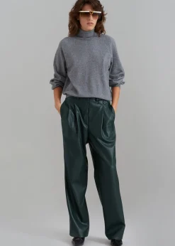 The Frankie Shop Pernille Faux Leather Pants Bottle Green Best
