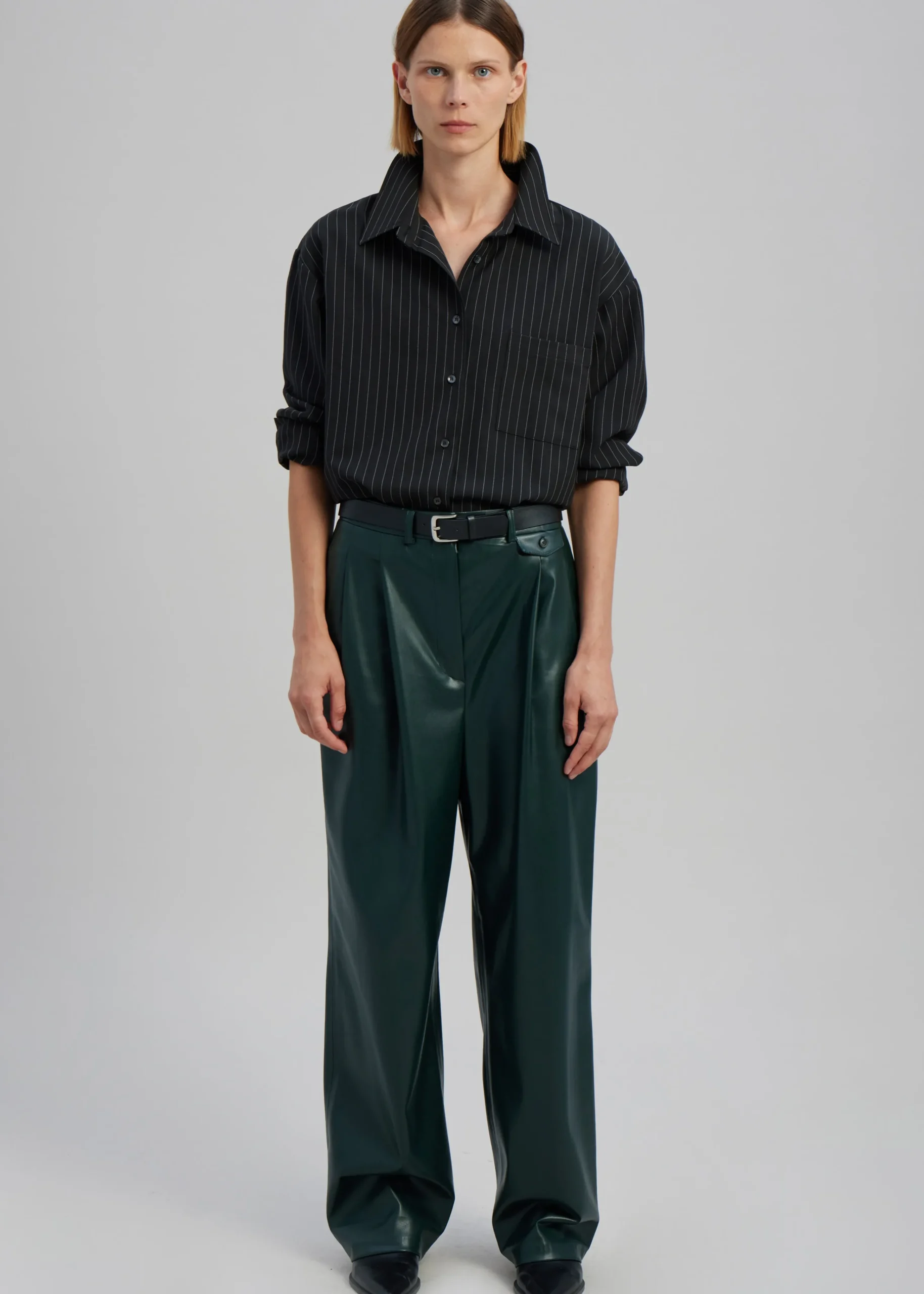 The Frankie Shop Pernille Faux Leather Pants Bottle Green Best