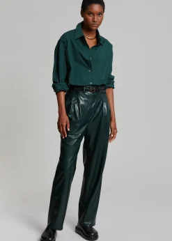 The Frankie Shop Pernille Faux Leather Pants Bottle Green Best