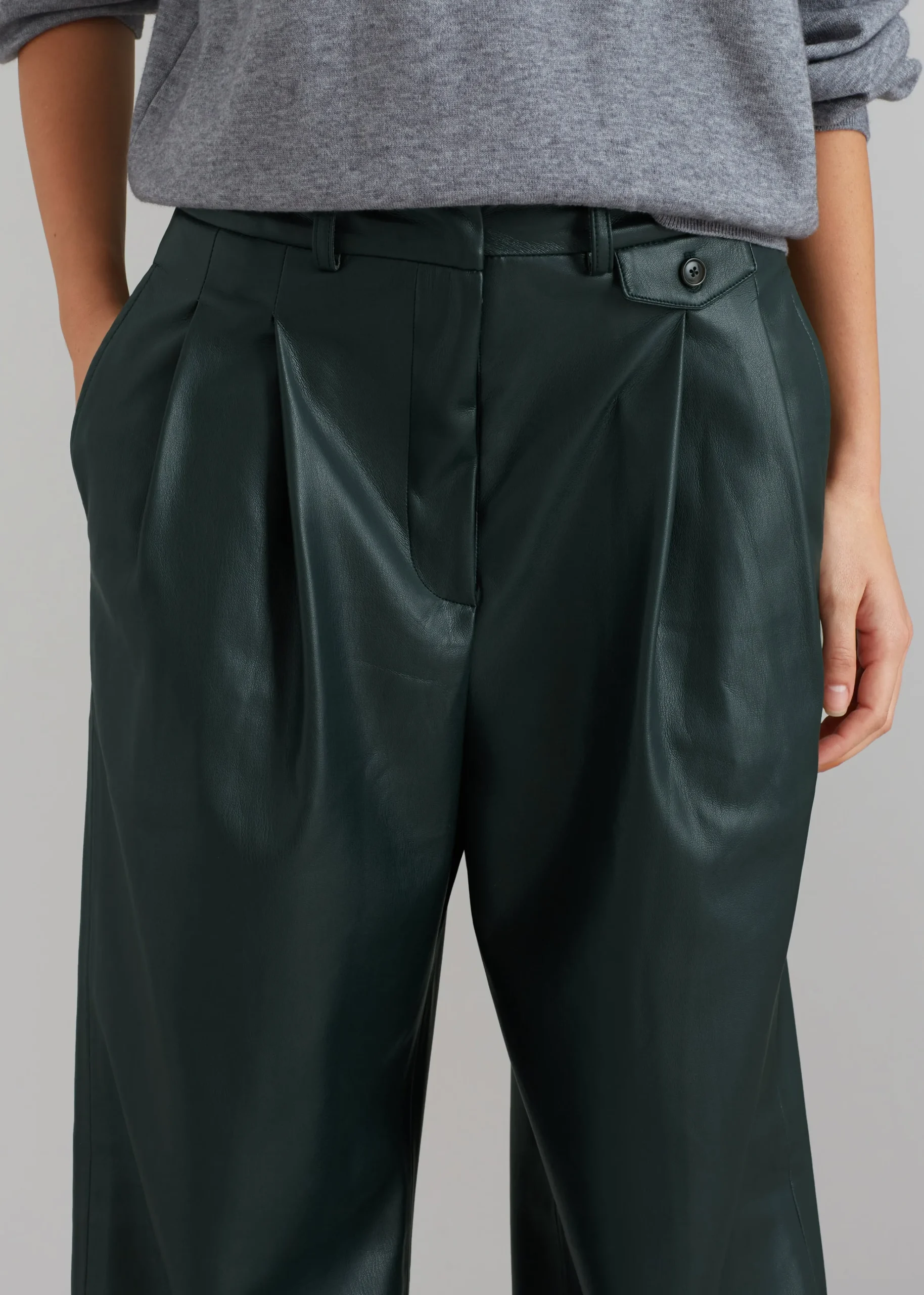 The Frankie Shop Pernille Faux Leather Pants Bottle Green Best