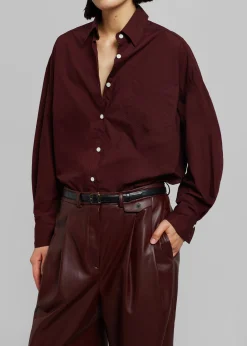 The Frankie Shop Pernille Faux Leather Pants Burgundy Discount