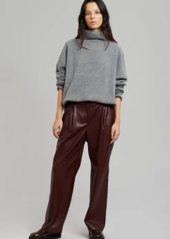 The Frankie Shop Pernille Faux Leather Pants Burgundy Discount