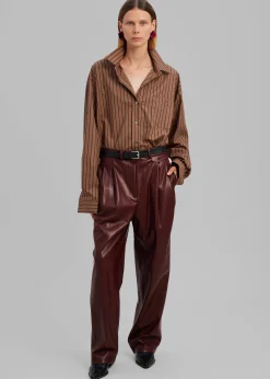 The Frankie Shop Pernille Faux Leather Pants Burgundy Discount