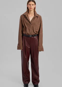 The Frankie Shop Pernille Faux Leather Pants Burgundy Discount