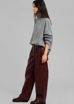 The Frankie Shop Pernille Faux Leather Pants Burgundy Discount