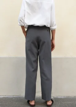 The Frankie Shop Pleated Suit Trousers Graphite New