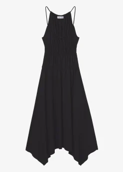The Frankie Shop Proenza Schouler White Label Drapey Suiting Ruched Dress Black Clearance