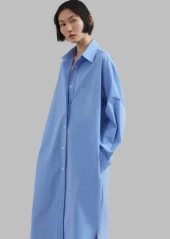The Frankie Shop Raven Pocket Shirt Dress Sky Sale