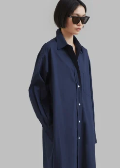 The Frankie Shop Raven Pocket Shirt Dress Navy Online