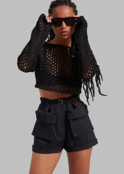 The Frankie Shop Raye Cargo Shorts Black Discount