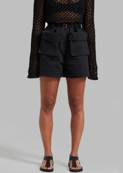 The Frankie Shop Raye Cargo Shorts Black Discount