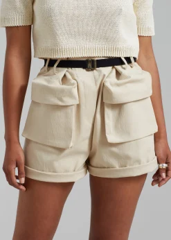 The Frankie Shop Raye Cargo Shorts Beige Sale