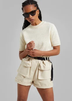 The Frankie Shop Raye Cargo Shorts Beige Sale