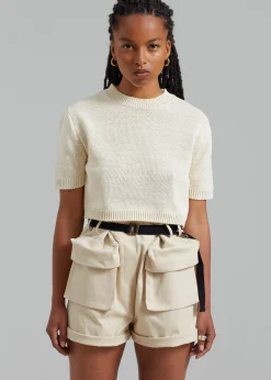 The Frankie Shop Raye Cargo Shorts Beige Sale