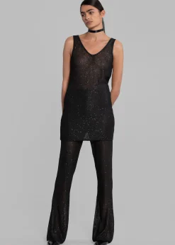 The Frankie Shop Remain Sequin Knit Straight Top Black Outlet