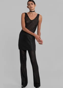 The Frankie Shop Remain Sequin Knit Straight Top Black Outlet