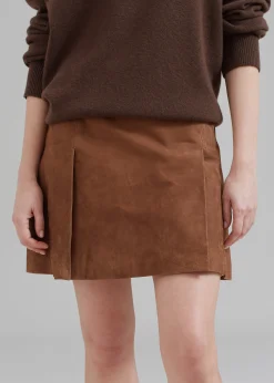 The Frankie Shop Remain Suede Slit Skirt Emperador New