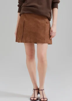 The Frankie Shop Remain Suede Slit Skirt Emperador New