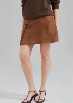 The Frankie Shop Remain Suede Slit Skirt Emperador New