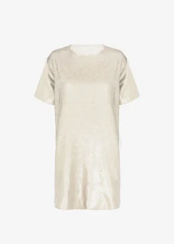 The Frankie Shop Riley Sequins Tee Mini Dress Cream Outlet