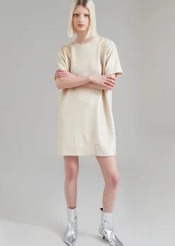 The Frankie Shop Riley Sequins Tee Mini Dress Cream Outlet