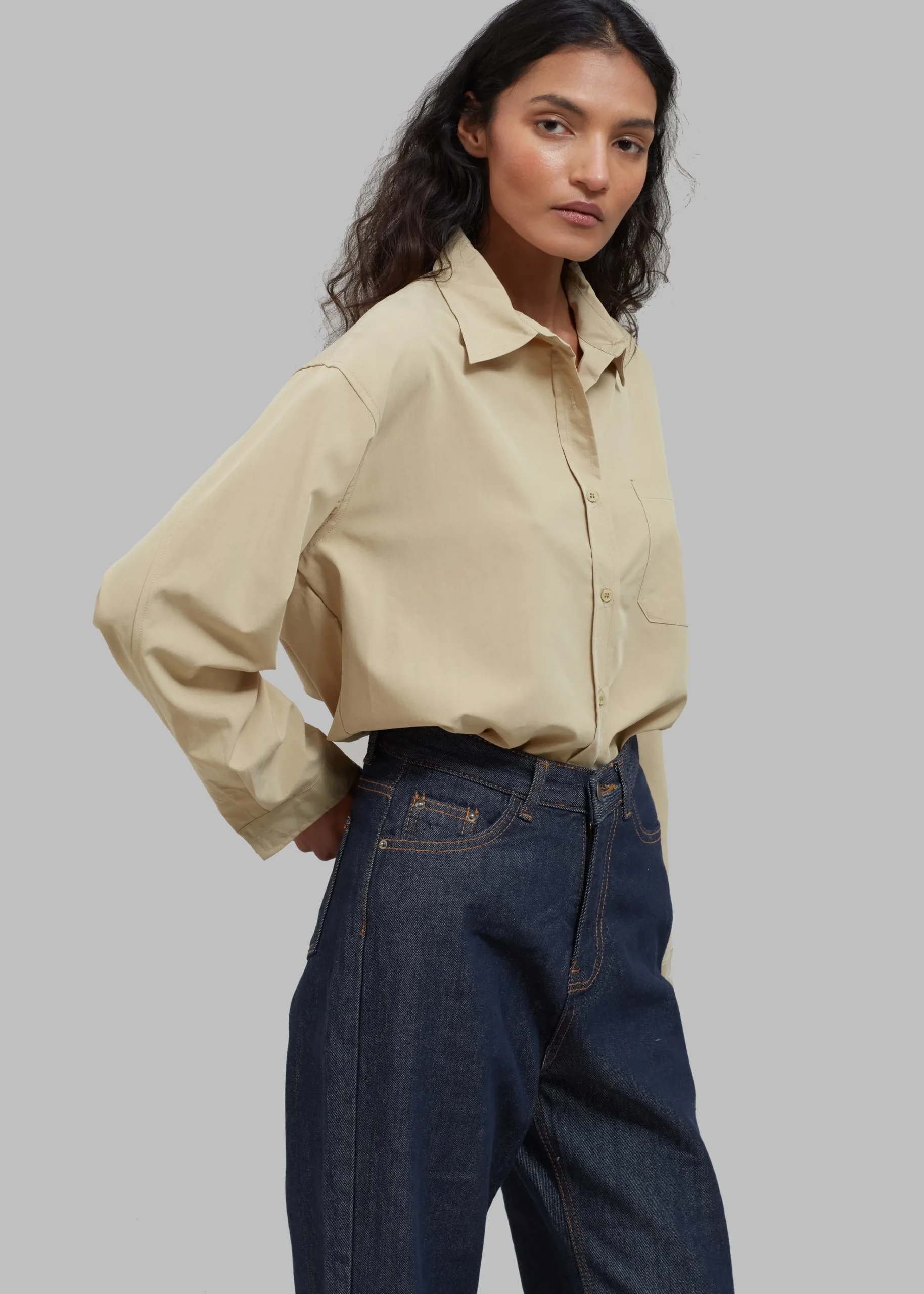 The Frankie Shop Rinne Shirt Tan Discount