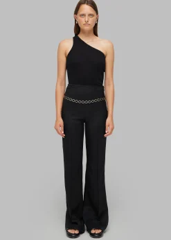The Frankie Shop Rohe Asymmetric Rib Top Noir Discount
