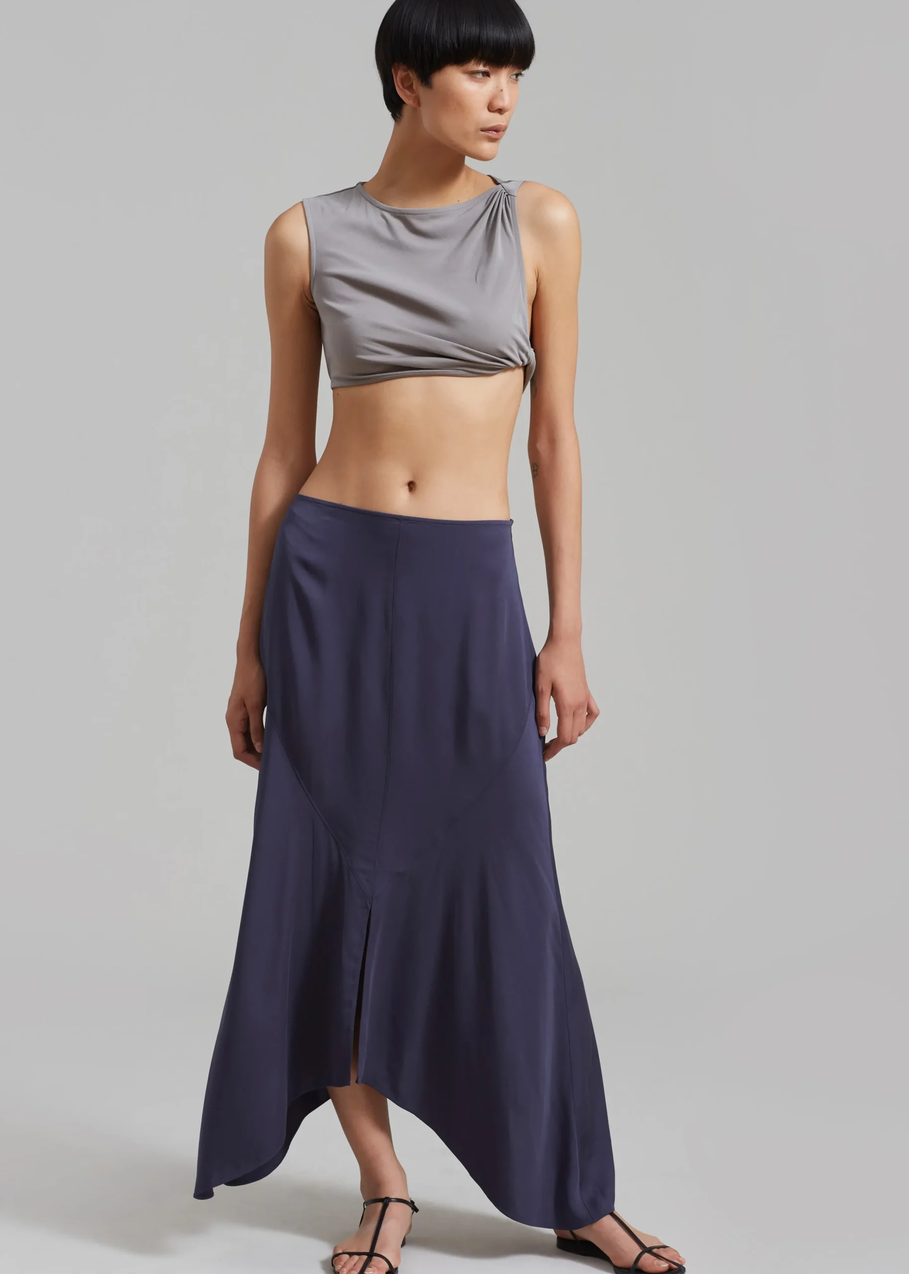 The Frankie Shop Rohe Fluid Panelled Skirt Steel Outlet