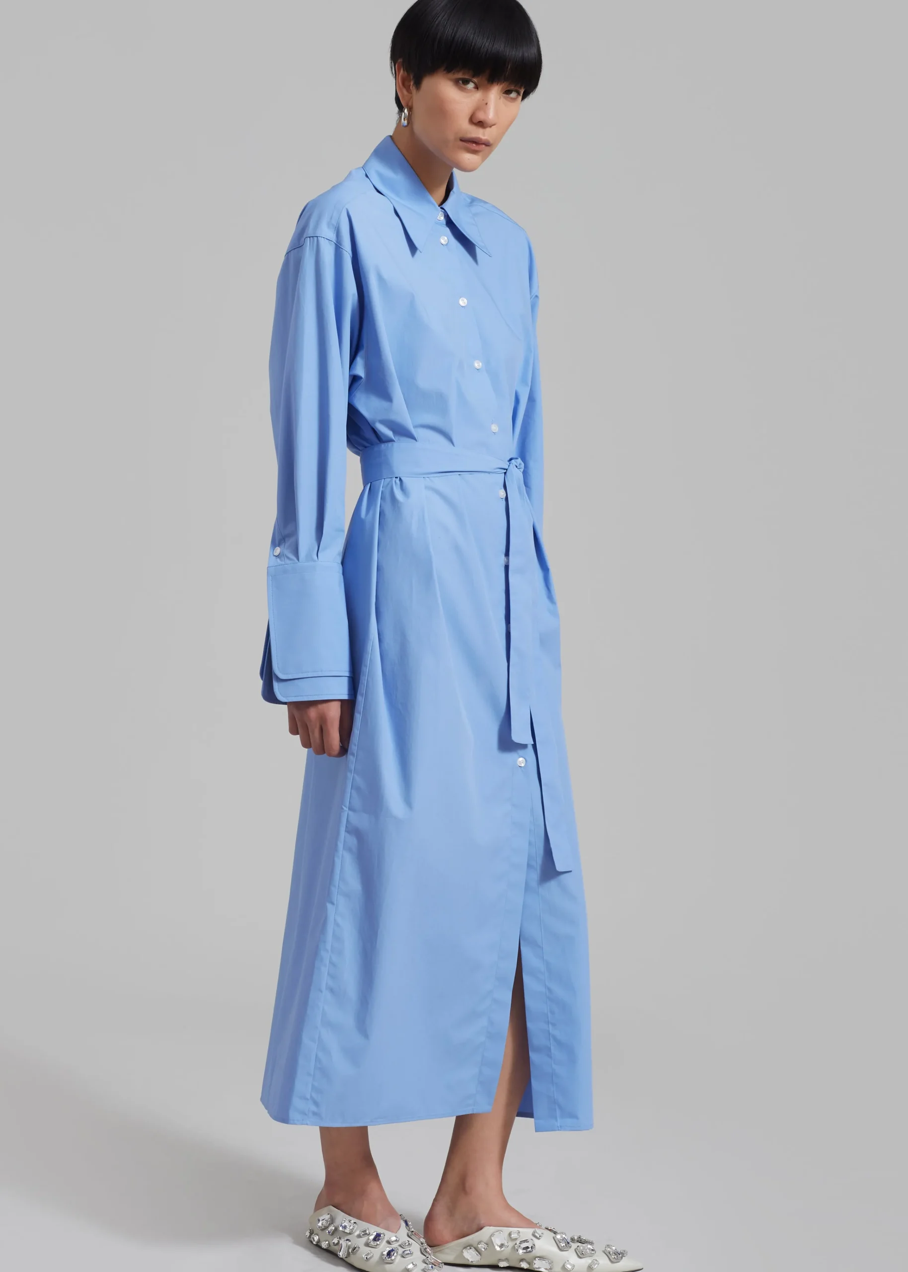 The Frankie Shop Rohe Poplin Shirt Dress Serenity