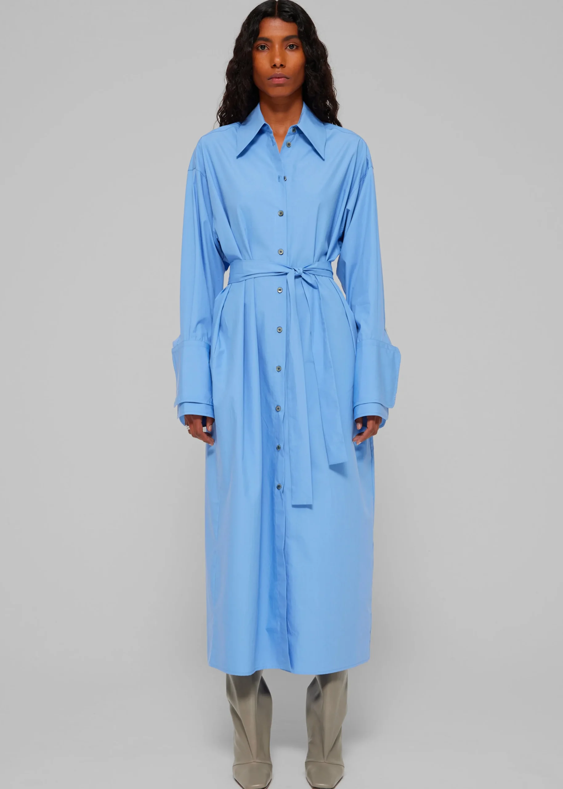 The Frankie Shop Rohe Poplin Shirt Dress Serenity