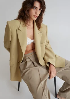 The Frankie Shop Rosali Blazer Khaki