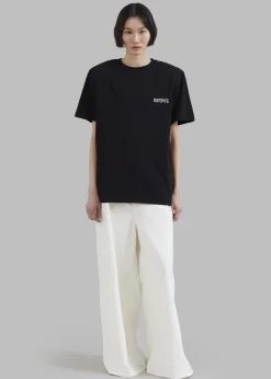The Frankie Shop Rotate Boxy Lasercut T-Shirt Black Sale