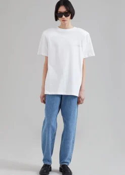The Frankie Shop Rotate Boxy Lasercut T-Shirt Bright White New