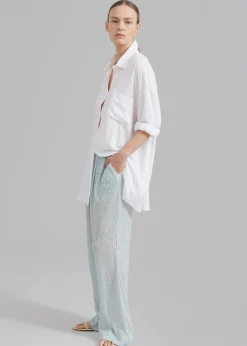 The Frankie Shop Rotate Transparent Sequin Low Waist Pants Light Blue Sale