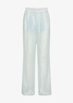 The Frankie Shop Rotate Transparent Sequin Low Waist Pants Light Blue Sale