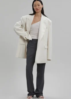 The Frankie Shop Sadie Oversized Double Breasted Blazer Cream Best